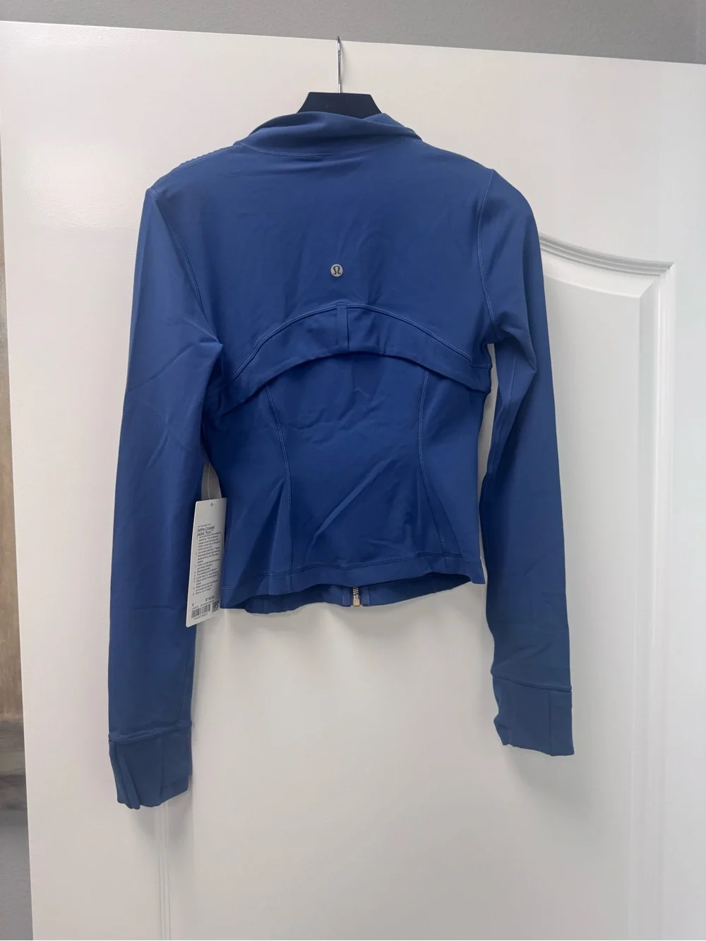 lululemon athletica Blue Zip-Front Turtleneck Jacket with Gold Hardware